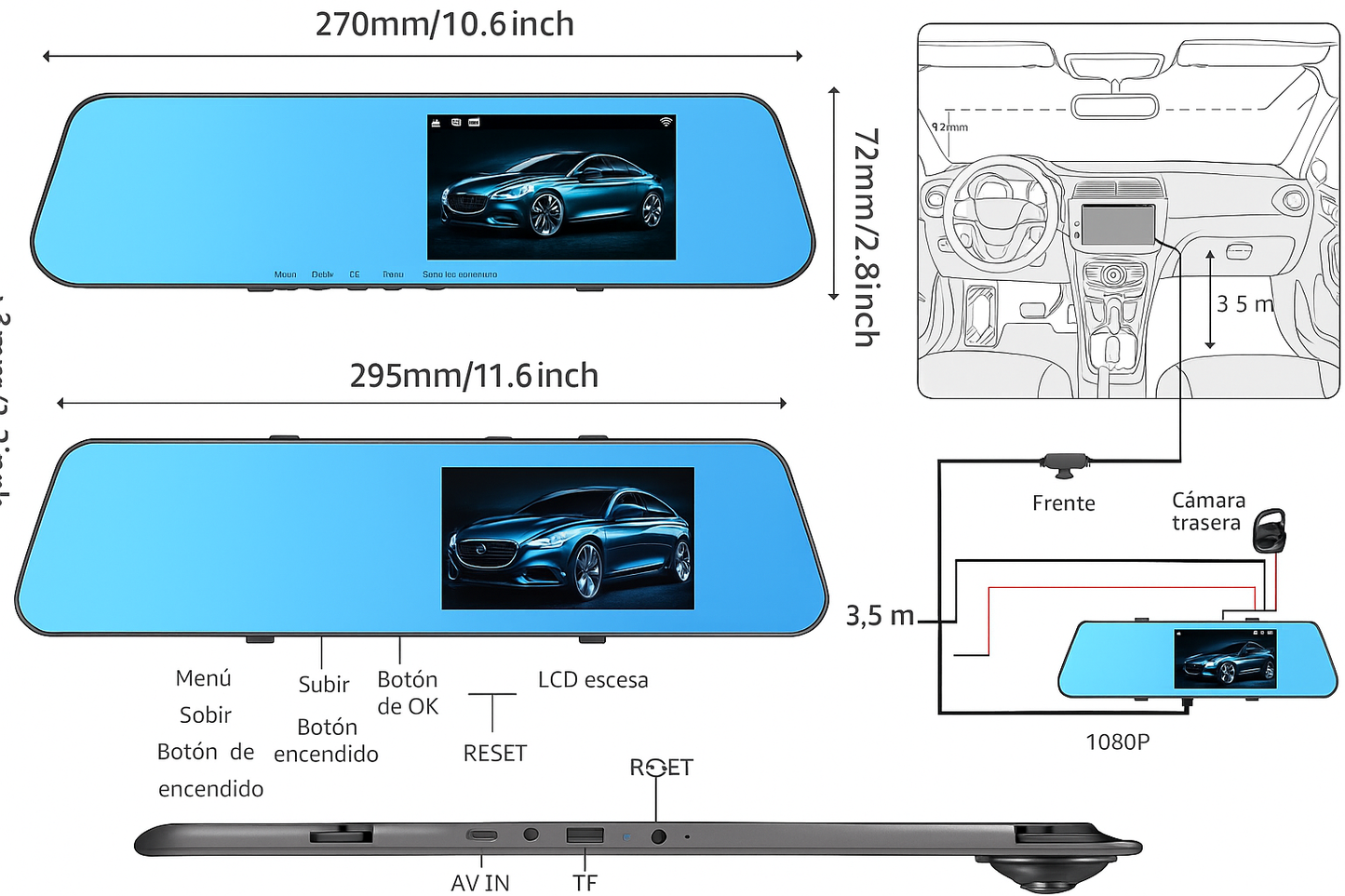 RETROVISOR CAMARA AUTO